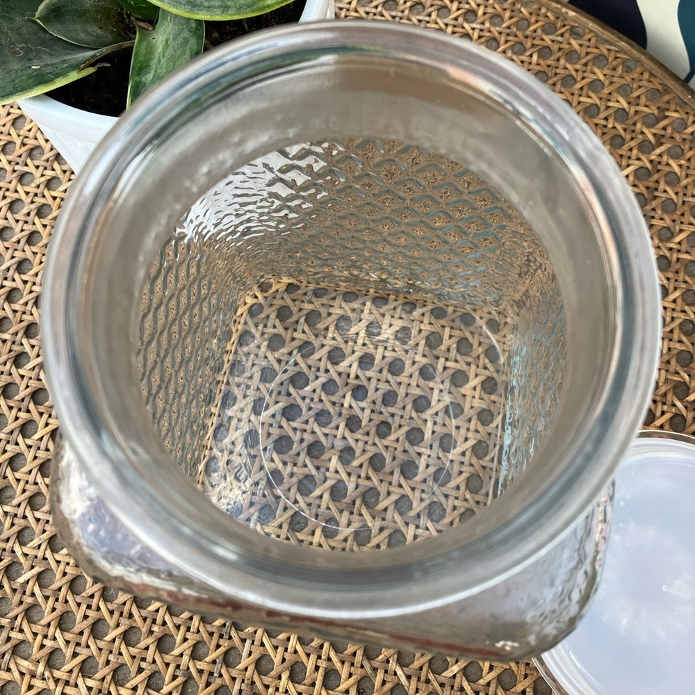 Vintage Diamond Cut Textured ClearGlass Apothecary Jar - Picture 6 of 10